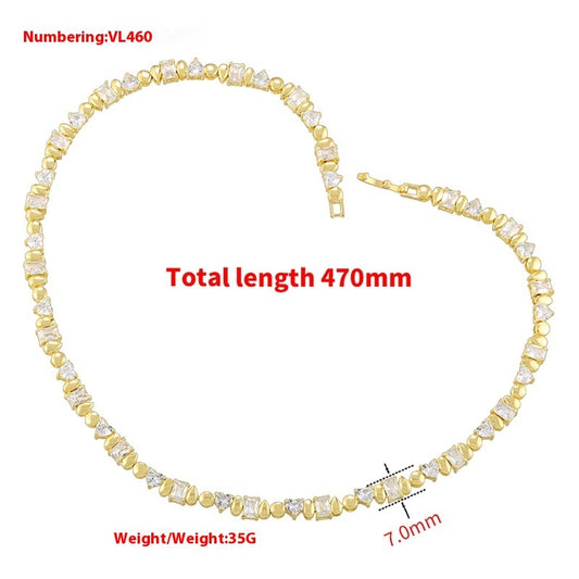 Heart-Shaped, Water Drop & Round Bracelet & Necklace Jewelry Set