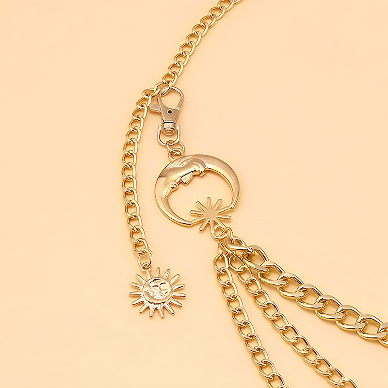 Hip Hop Metal Moon Body Jewelry Sun Pendant