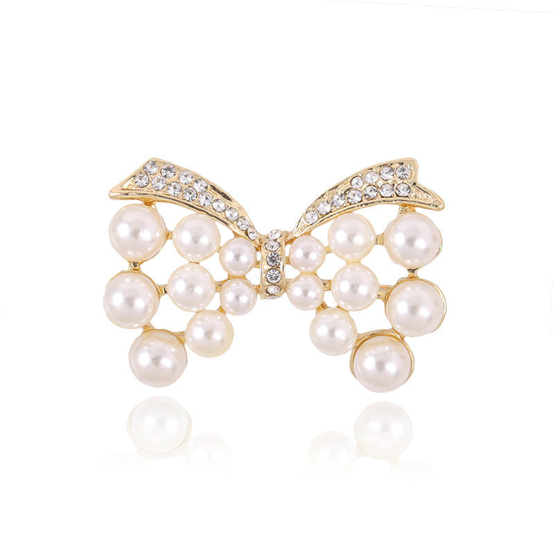 Crown Pearl Rhinestone Brooch – Classic Elegance with a Regal Touch