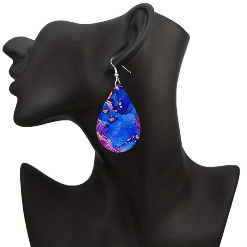 Paisley Totem Double-Sided Wooden Earrings