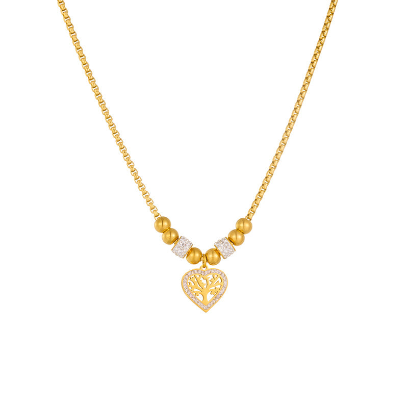 Lucky Tree & Love Pendant Necklace – Simple Personality Jewelry for Women