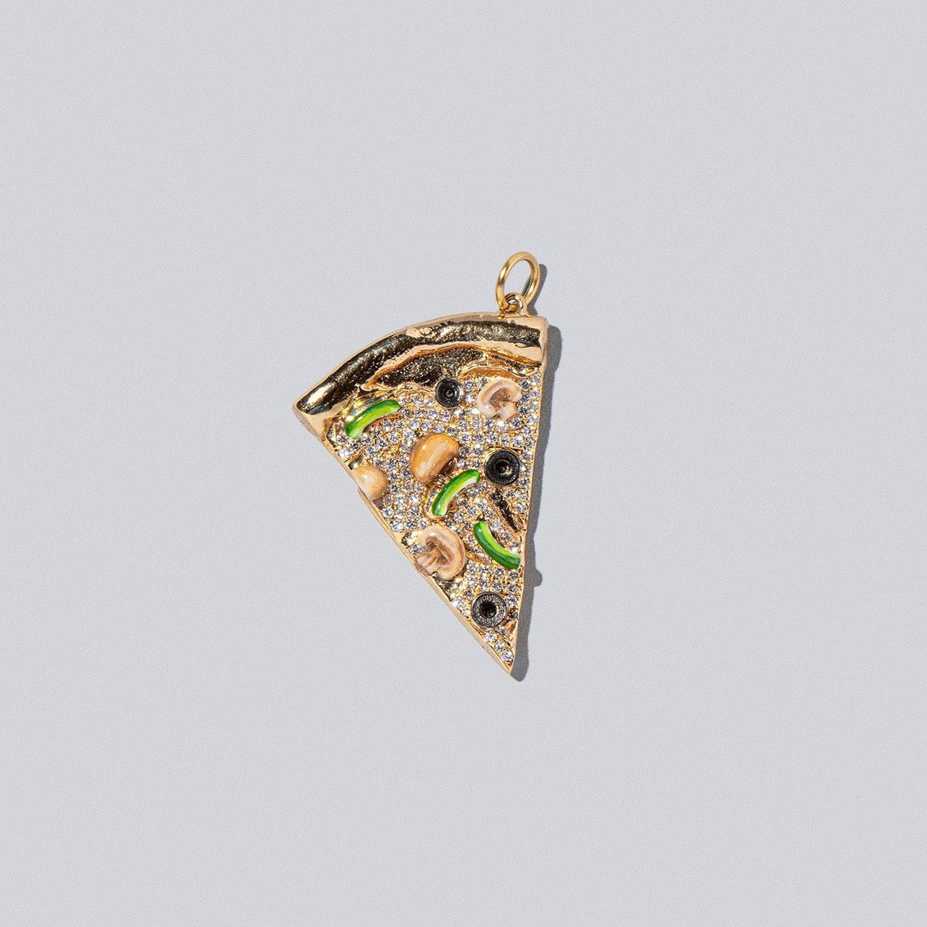 DIY Open End Food Pendant Ring, 18K Gold Plated