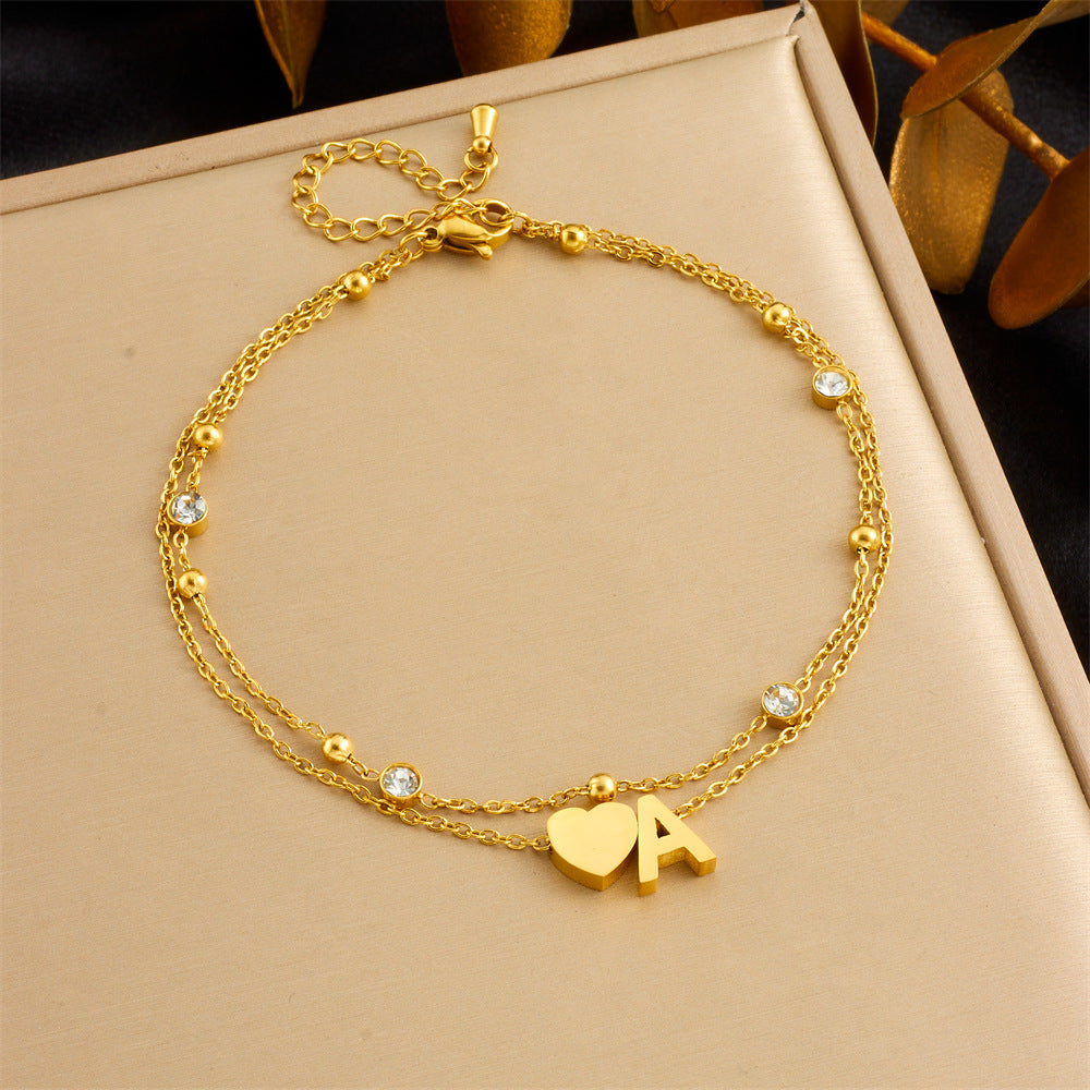 Beach Style Colorful Rhinestone Anklet