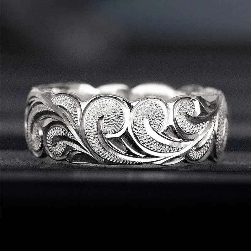 Textured Flower Men’s Wedding Band — For the Man Who Deserves a Ring as Beautiful as His Soul