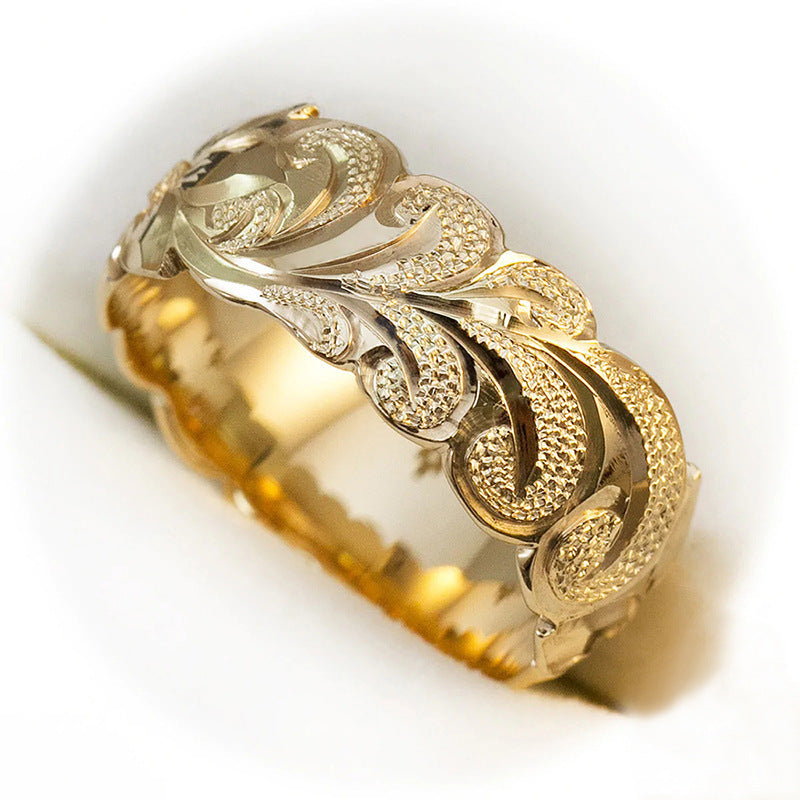 Textured Flower Men’s Wedding Band — For the Man Who Deserves a Ring as Beautiful as His Soul