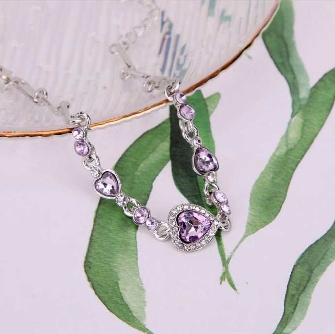 Ocean Heart Crystal & Diamond Constellation Bracelet
