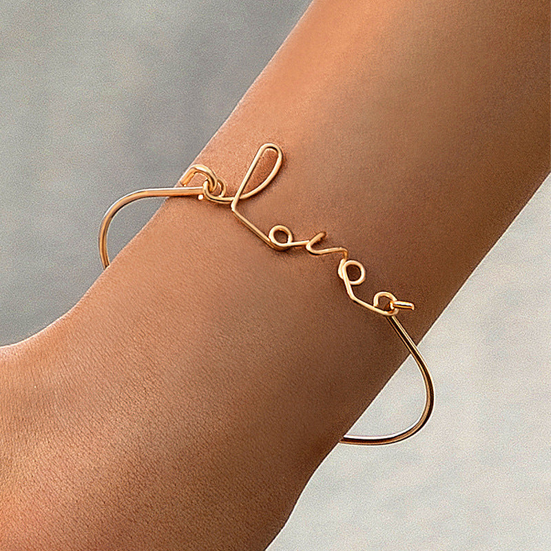 Geometric Bow Letter Irregular Bracelet