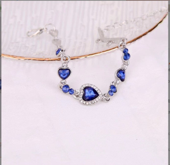 Ocean Heart Crystal & Diamond Constellation Bracelet