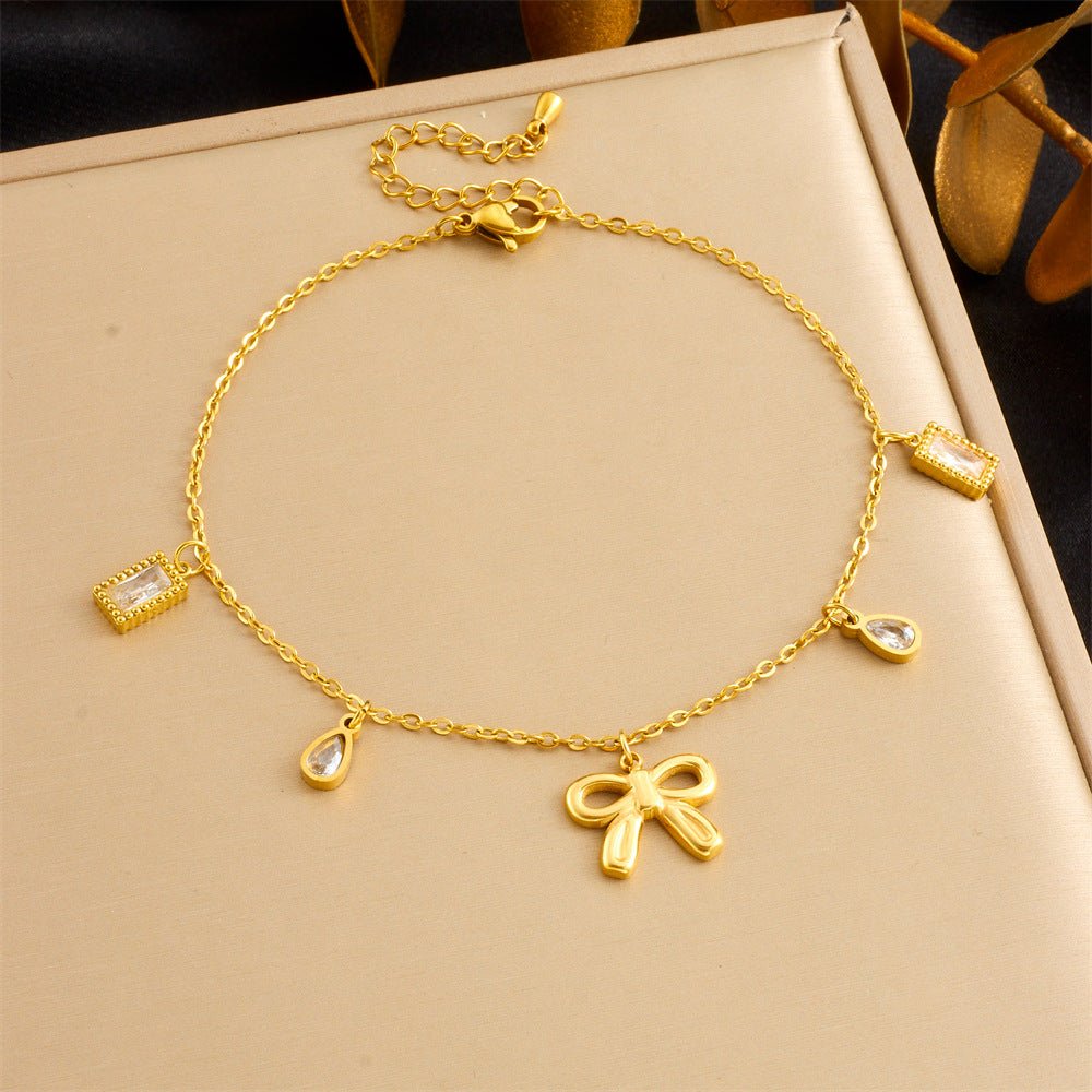 Beach Style Colorful Rhinestone Anklet