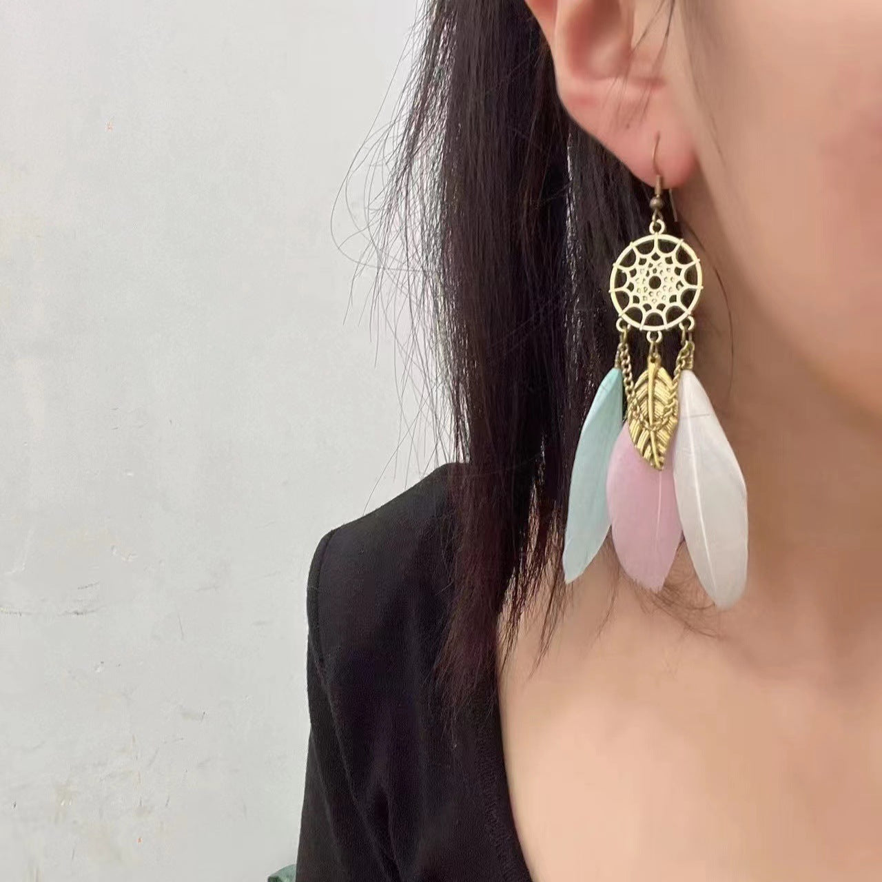 Creative Retro Dream catcher Feather Earrings – Boho Fashion Jewelry