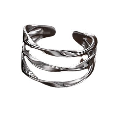 Geometric Simplicity Special-interest Design Wave Lines Female Ring