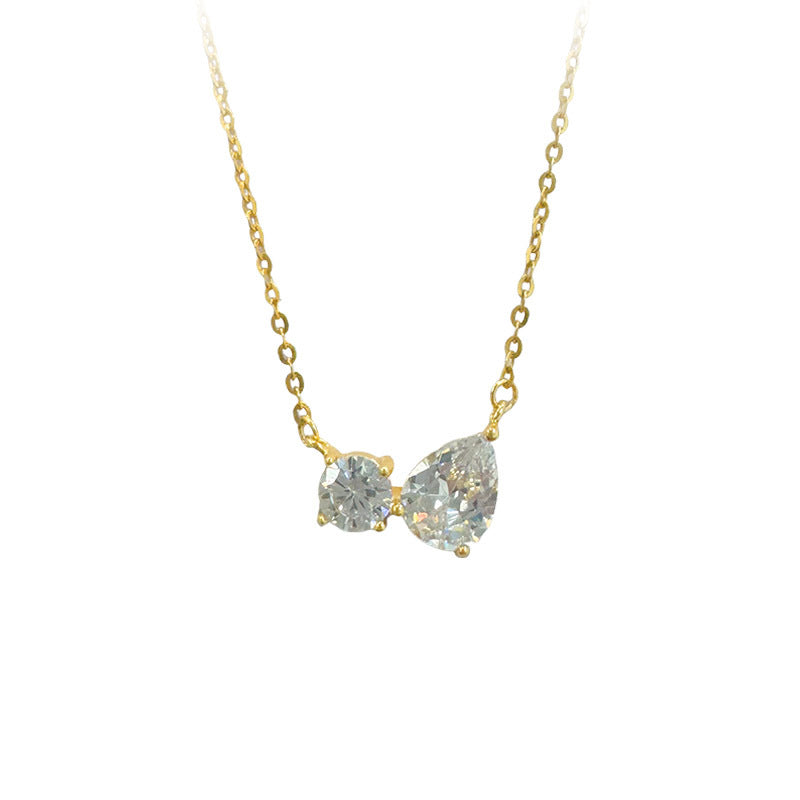 Women's S925 Sterling Silver Water Drop Rhinestone Necklace