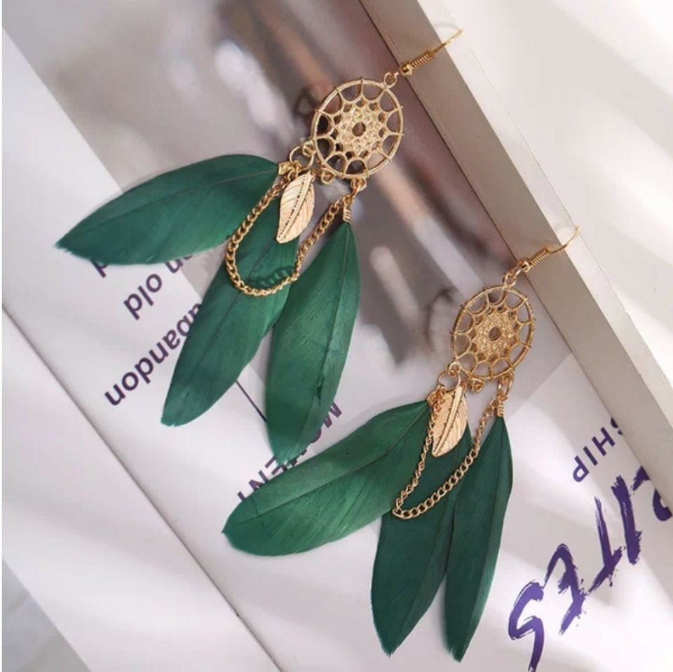 Creative Retro Dream catcher Feather Earrings – Boho Fashion Jewelry