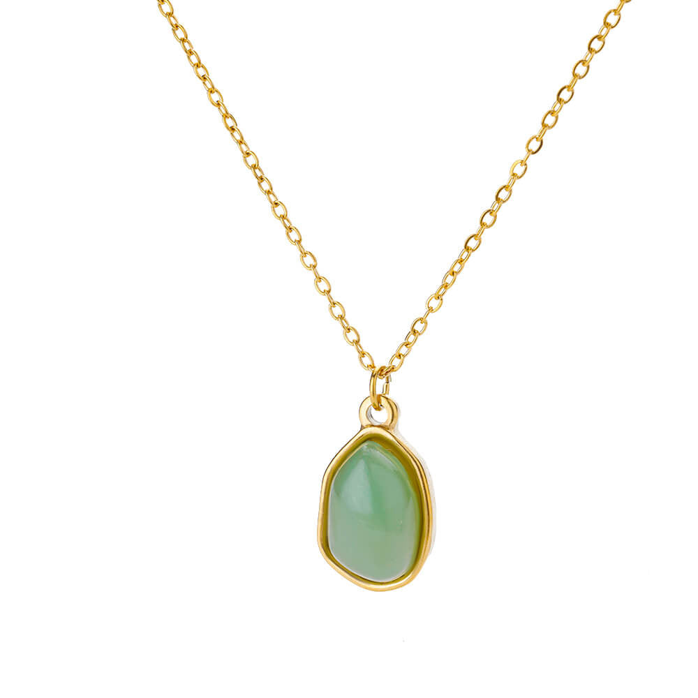 Oval Cat's Eye Pendant Titanium Steel Necklace – Unique Niche Jewelry