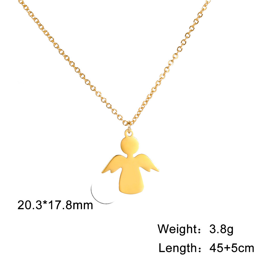 Stainless Steel Angel Pendant Necklace