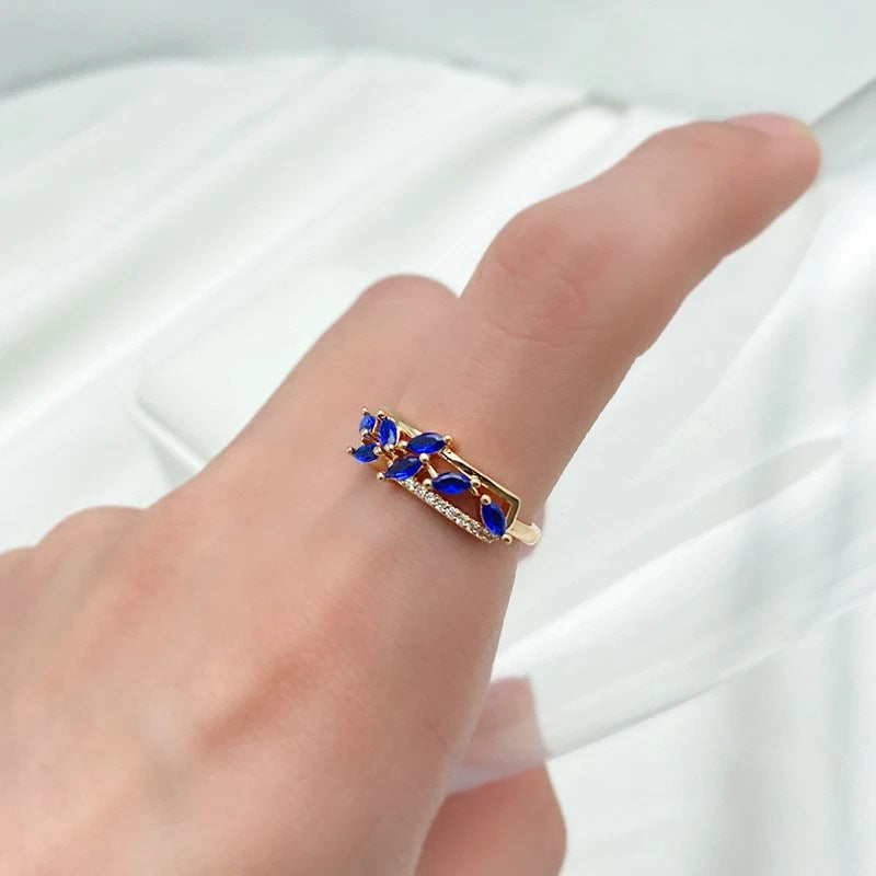 Bud-Shaped Zircon Ring for Women – Micro Inlaid Trendy Jewelry