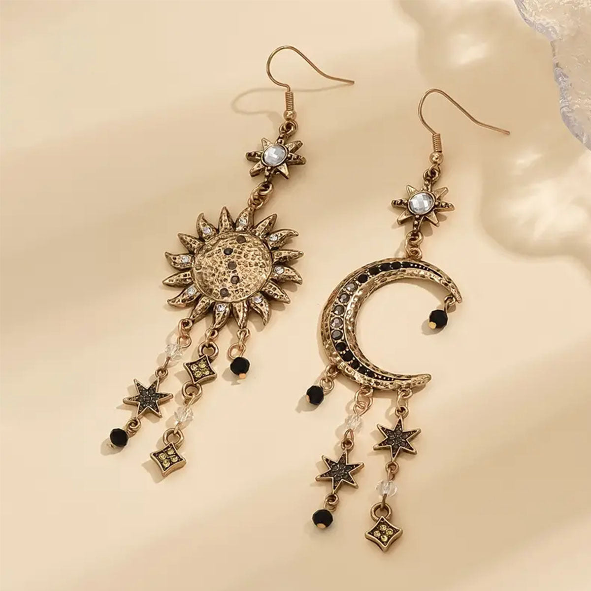 Long Sun & Moon Earrings for Women – Retro Style Jewelry