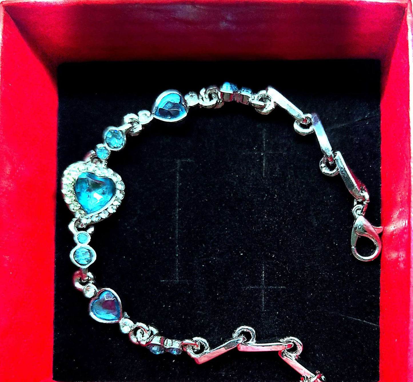 Ocean Heart Crystal & Diamond Constellation Bracelet