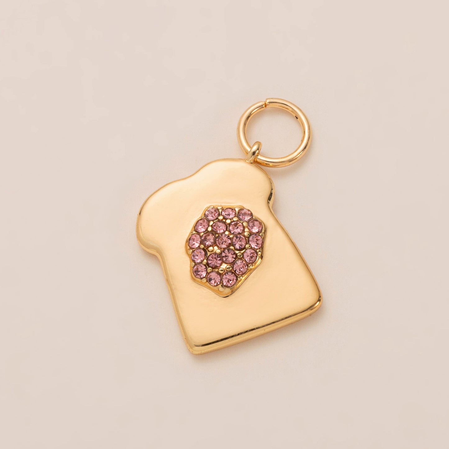 DIY Open End Food Pendant Ring, 18K Gold Plated