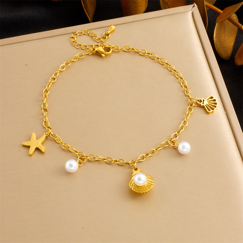Beach Style Colorful Rhinestone Anklet