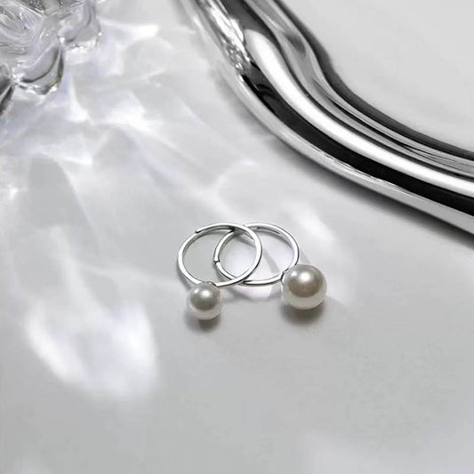 Sweet & Simple Open-End Pearl Ring for Women – Adjustable Elegant Jewelry