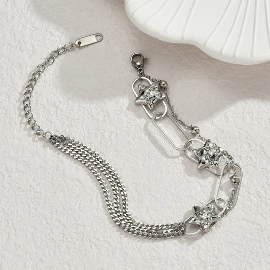 Light Luxury Retro Stainless Steel Pendant Bracelet