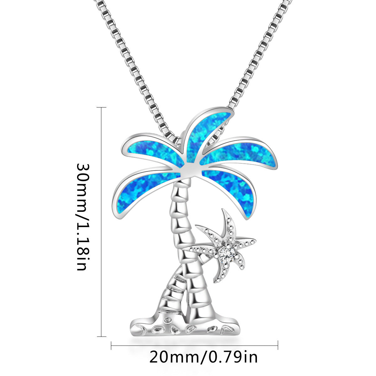 Ocean Series Clavicle Chain Blue Coconut Pendant Opal Necklace