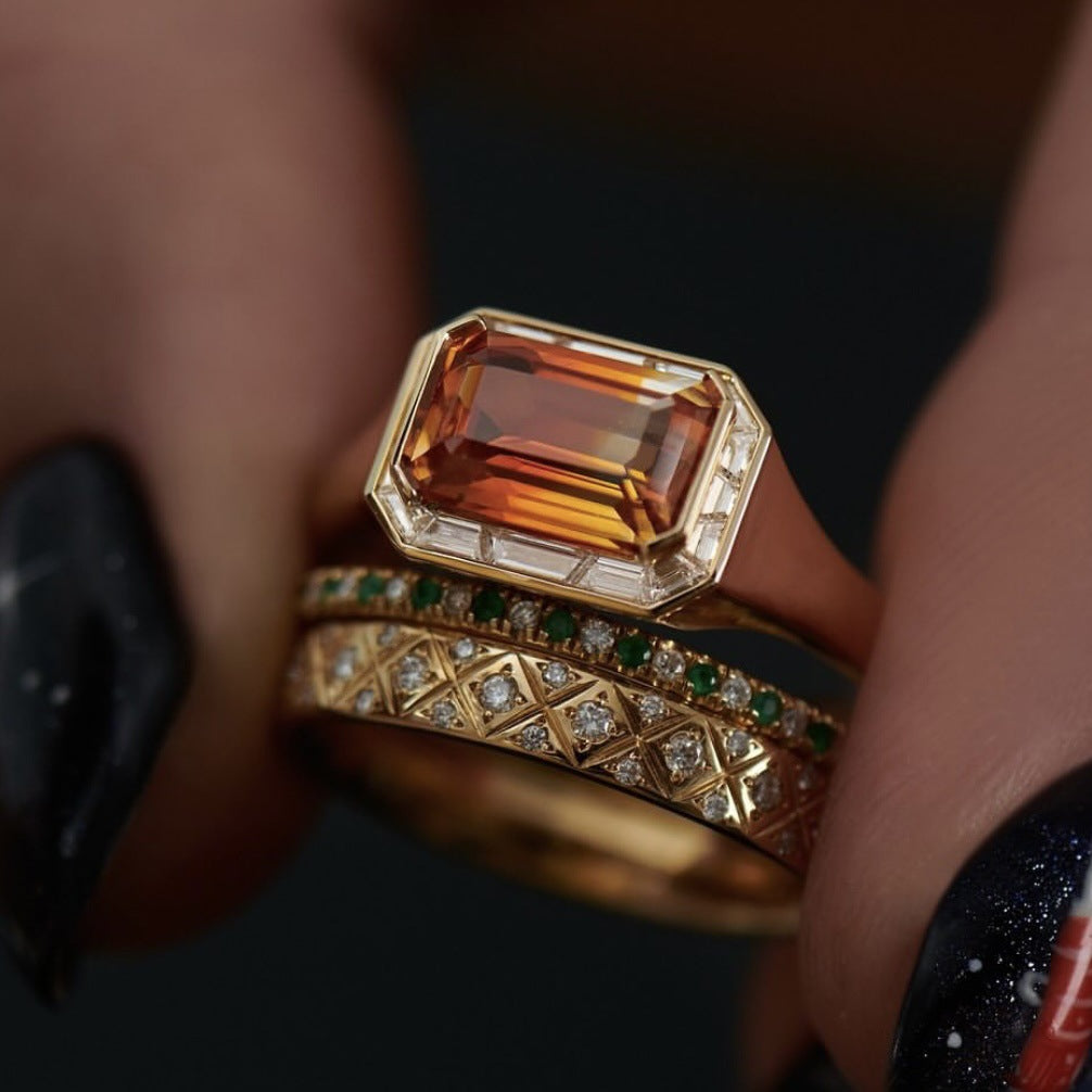 Retro Gold Three-Piece Women's Ring Set