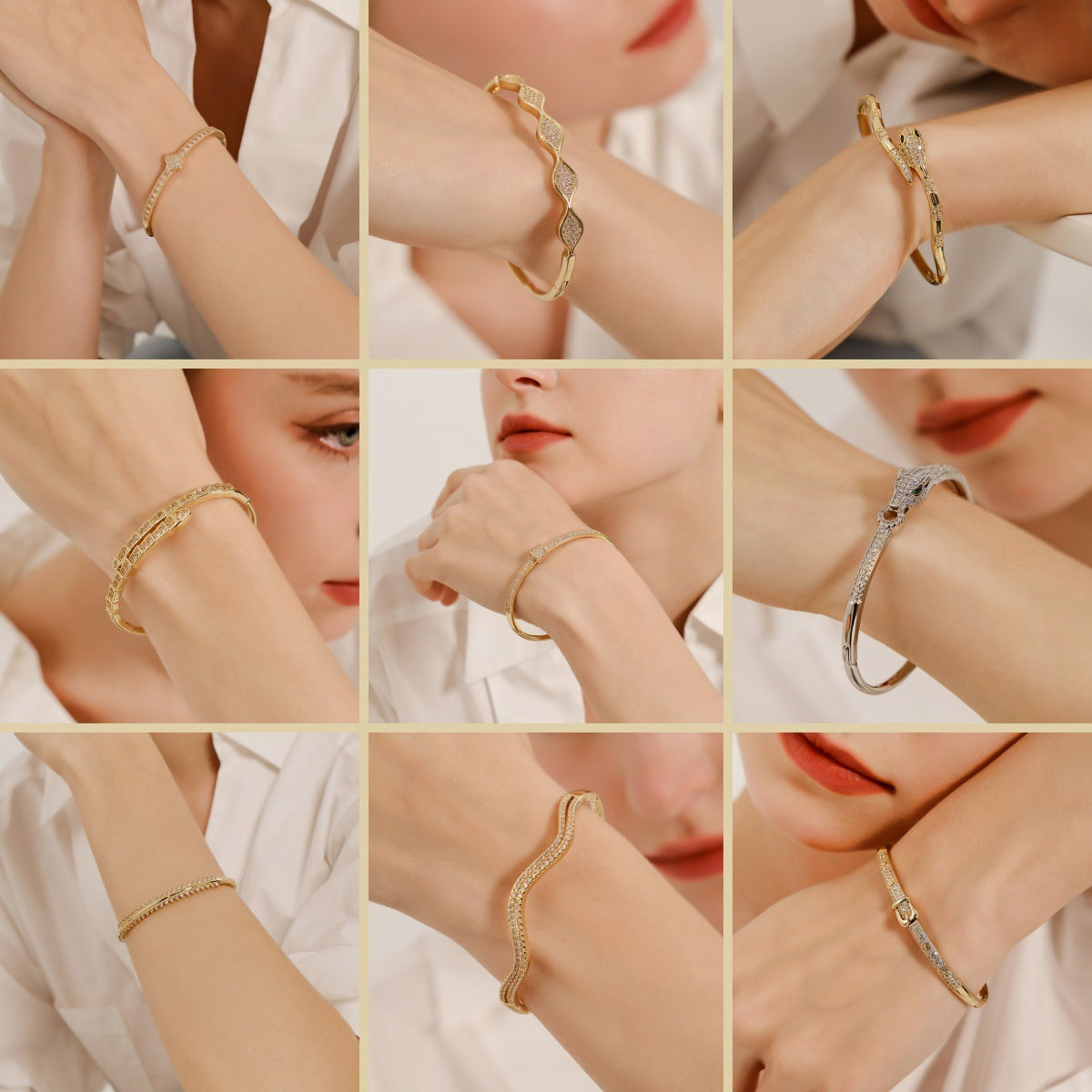 Non-Fading Copper Bracelet with Inlaid Zircon Buckle — Women’s Jewelry