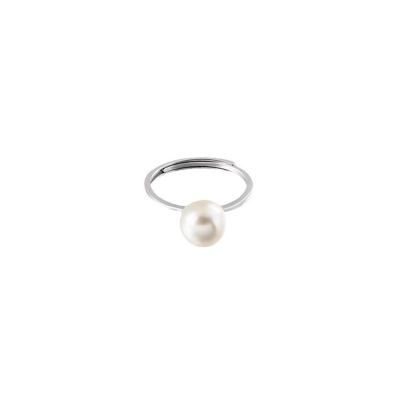 Sweet & Simple Open-End Pearl Ring for Women – Adjustable Elegant Jewelry
