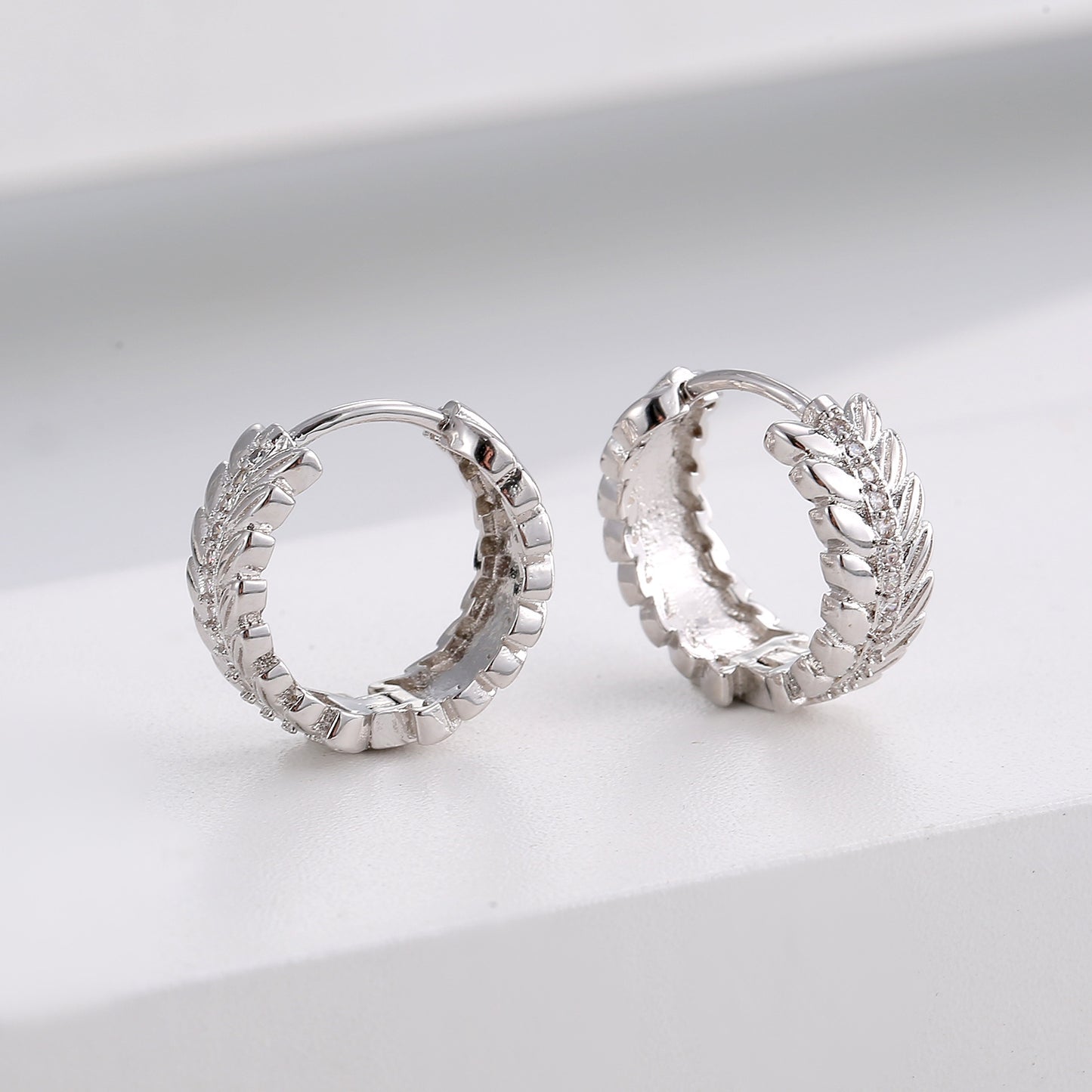 Golden Wheat Hoop Earrings – Unique Design Niche Fashion Jewelry