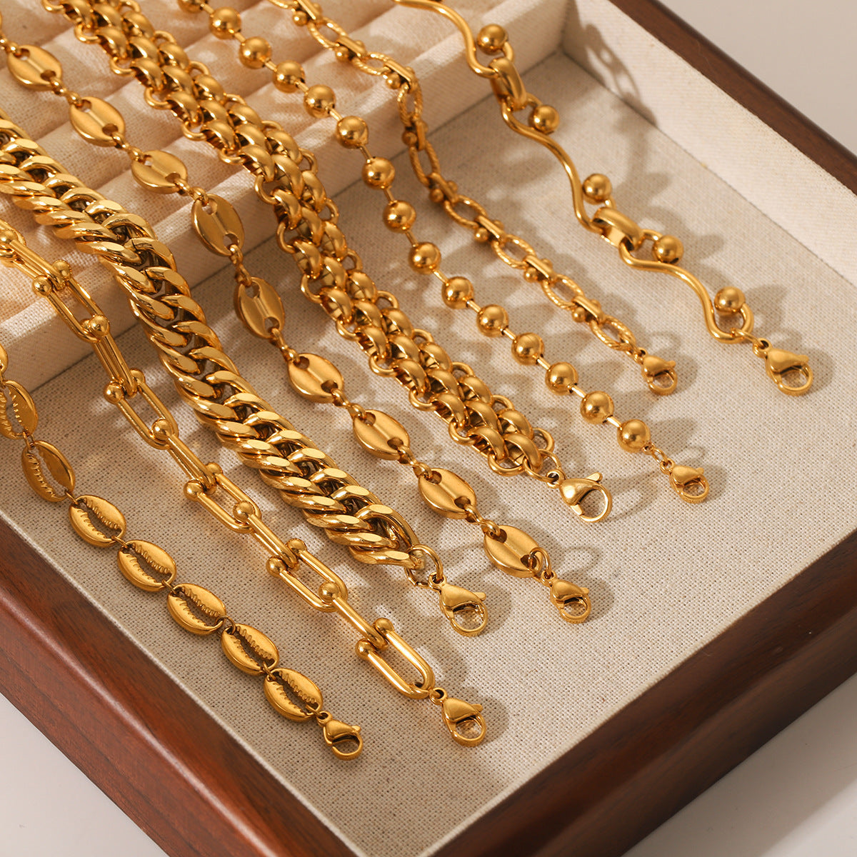 Fashion 18K Gold Plated Handmade Ball Bead Chain