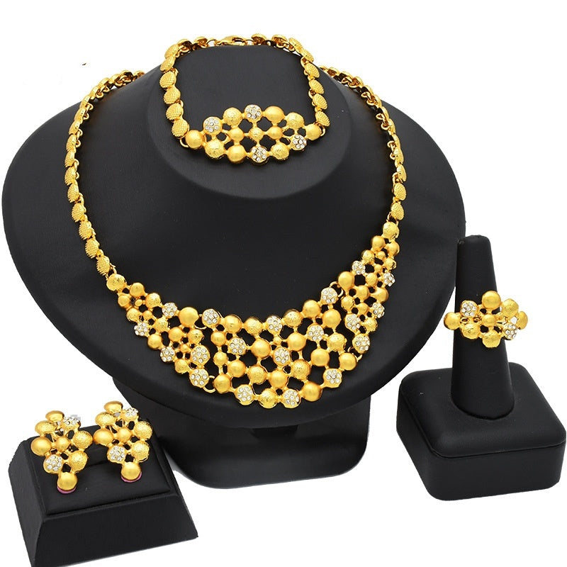 Four-Piece Jewelry Set — Necklace, Earrings, Ring & Bracelet