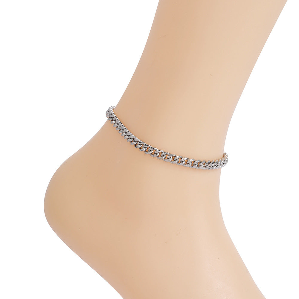 Stainless Steel Anklet for Women – Multiple Sizes and Widths in Steel or Gold