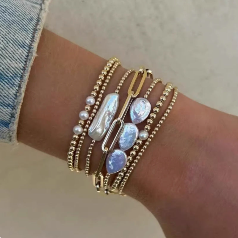 Simple Baroque Natural Freshwater Pearl Bracelet