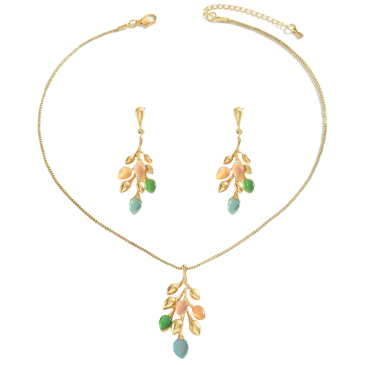 Women's Earrings Necklace Wheat Jewelry Set