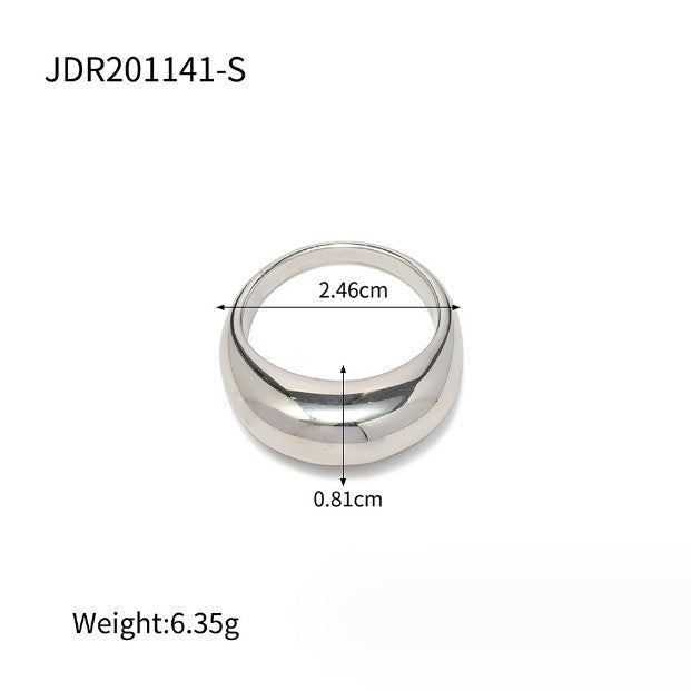 Women's Smooth Round Titanium Steel Ring