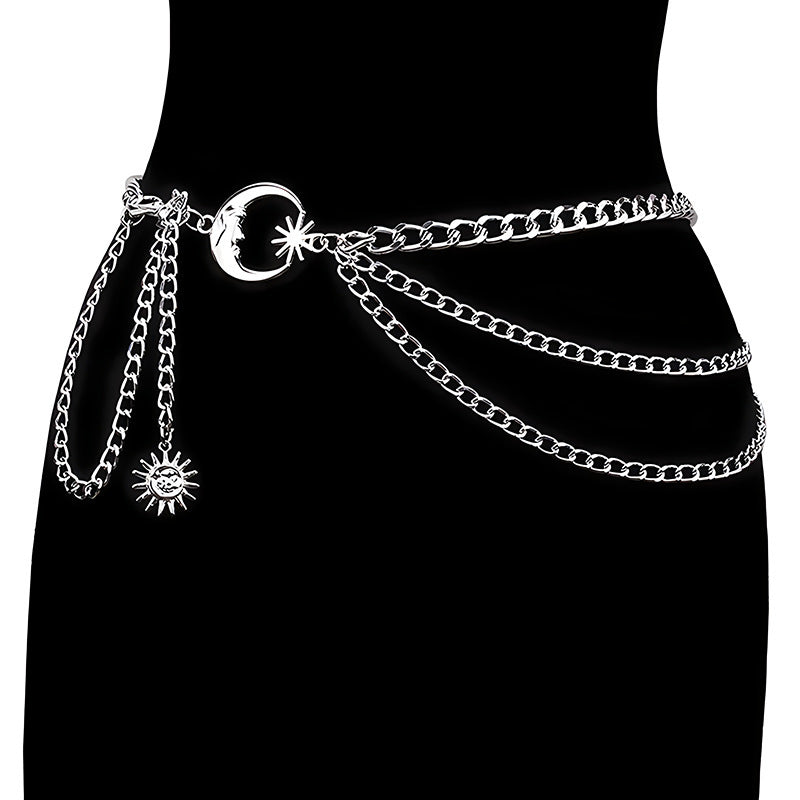 Hip Hop Metal Moon Body Jewelry Sun Pendant