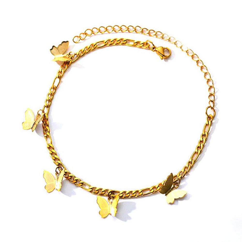 Simple Butterfly Pendant Anklet for Women
