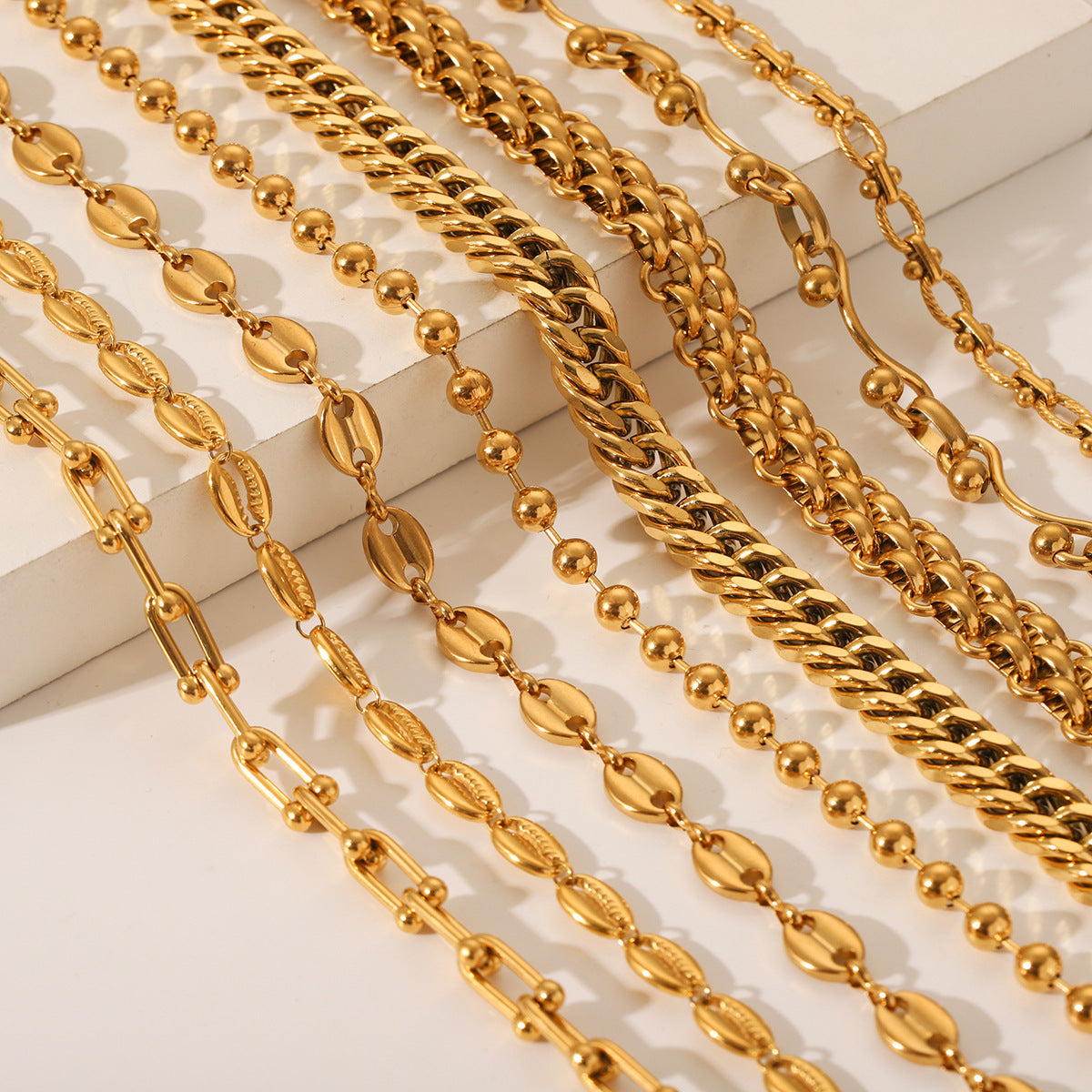 Fashion 18K Gold Plated Handmade Ball Bead Chain