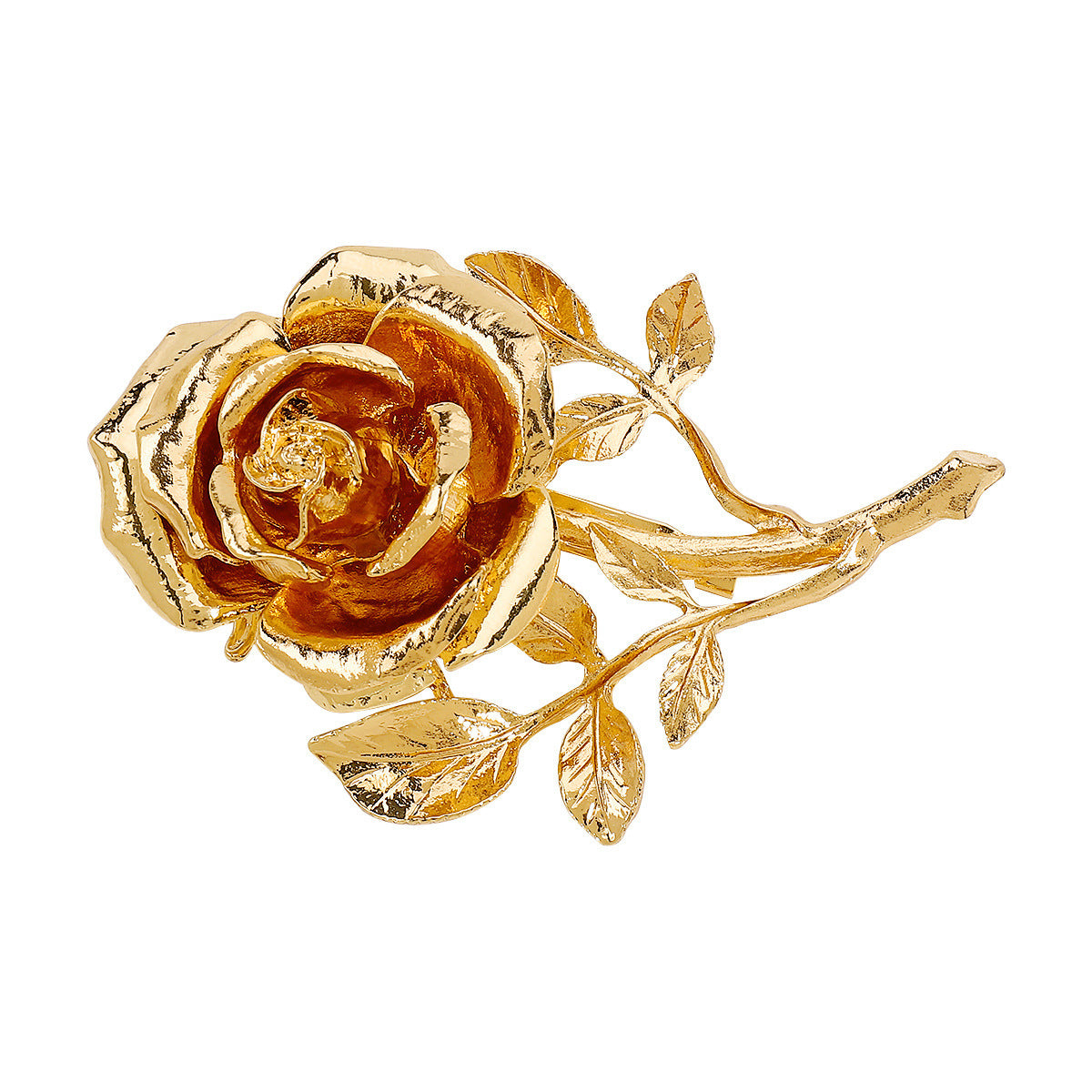Three-Dimensional Rose Brooch – Sculpted Floral Elegance