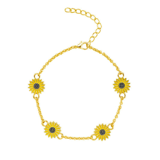 Alloy Sunflower Anklet – Gift for Ladies