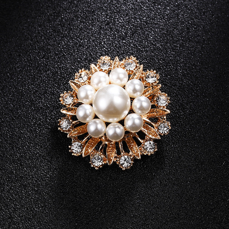 Crown Pearl Rhinestone Brooch – Classic Elegance with a Regal Touch