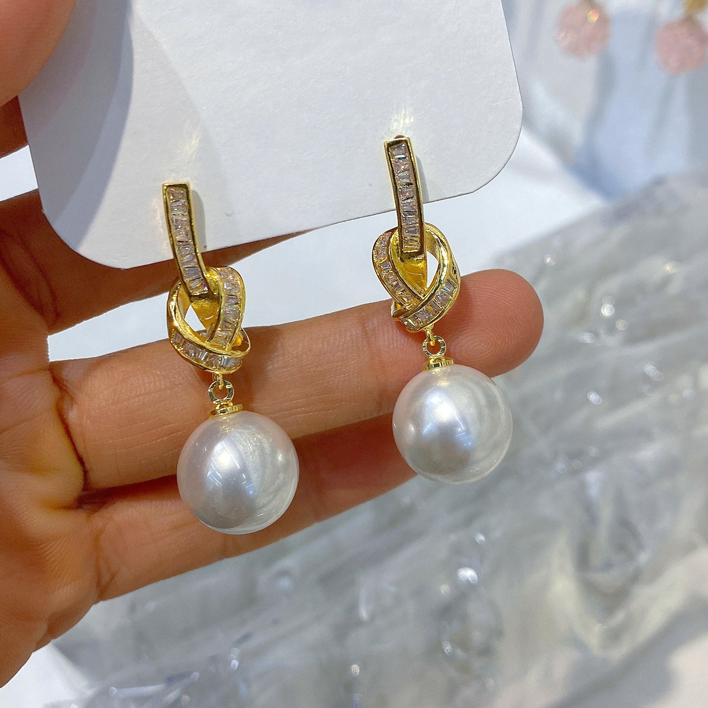 Light Luxury Micro-Inlaid Zircon Chain Earrings