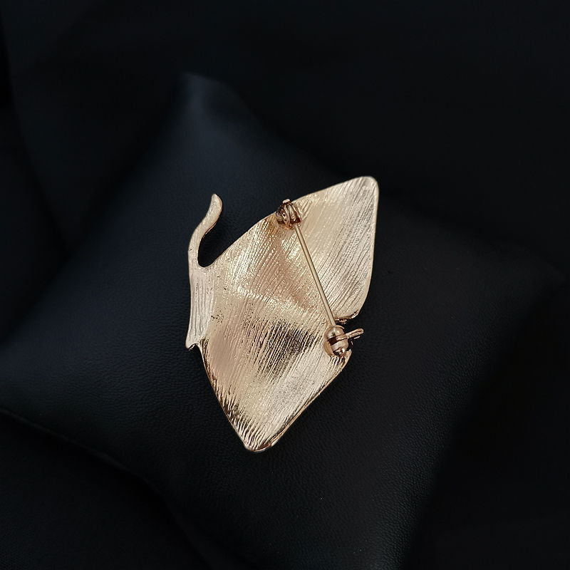 Vintage Drip-Glazed Enamel Butterfly Brooch – Retro Unisex Pin