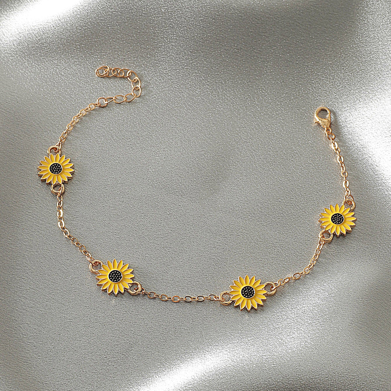 Alloy Sunflower Anklet – Gift for Ladies