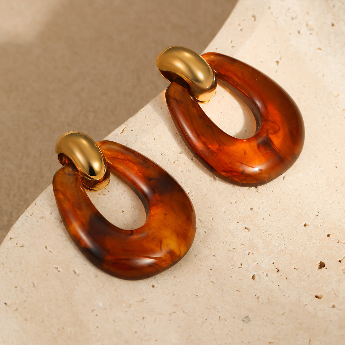 High-Grade Retro Hong Kong Style Stainless Steel Earrings – Durable & Stylish