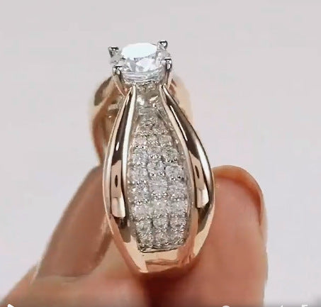 Micro-Inlaid Rose Gold Ring