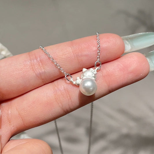 Cute Cat Pendant Cartoon Necklace – Playful & Charming Accessory