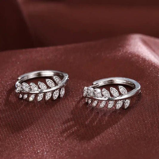 Creative Leaves Fine Zircon-Embedded Earrings